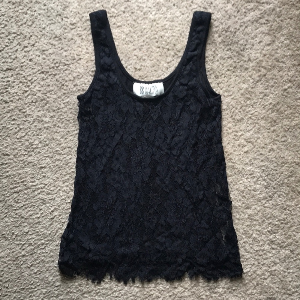 Black BB Dakota lace tank